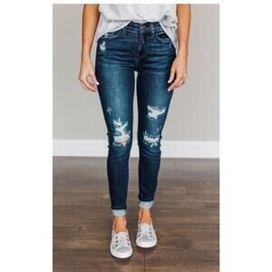 Judy Blue Skinny Jeans Women’s Size 15 / 32 High Rise Distressed Stretch Denim
